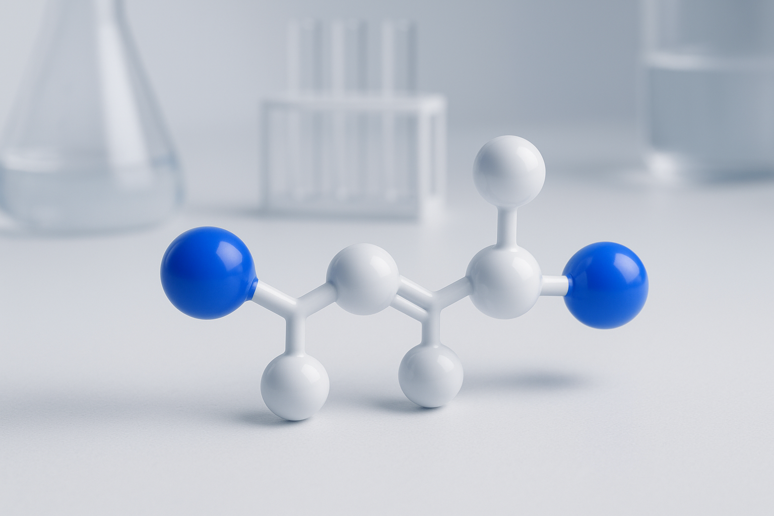 3D render of an amide peptide bond linking two amino acids