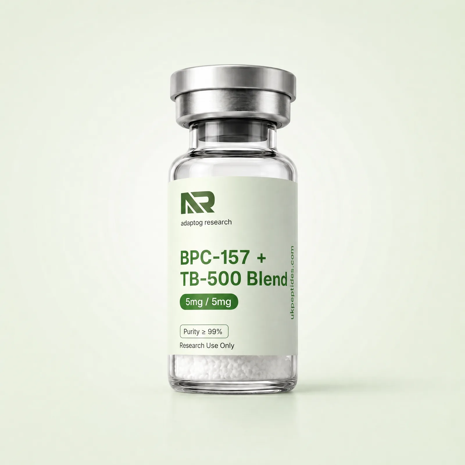 BPC-157 + TB-500 Blend research peptide vial — 99.0% HPLC purity, lyophilised