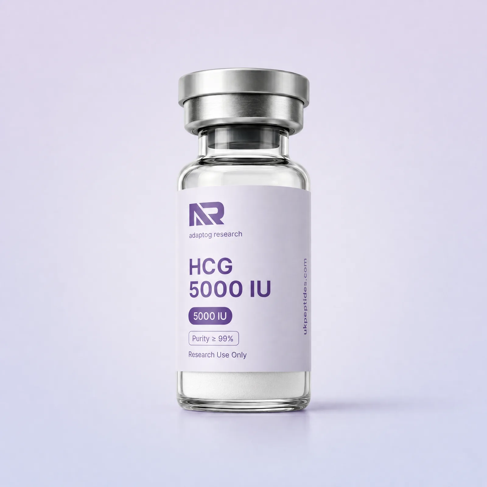 HCG research peptide vial — 99.0% HPLC purity, lyophilised