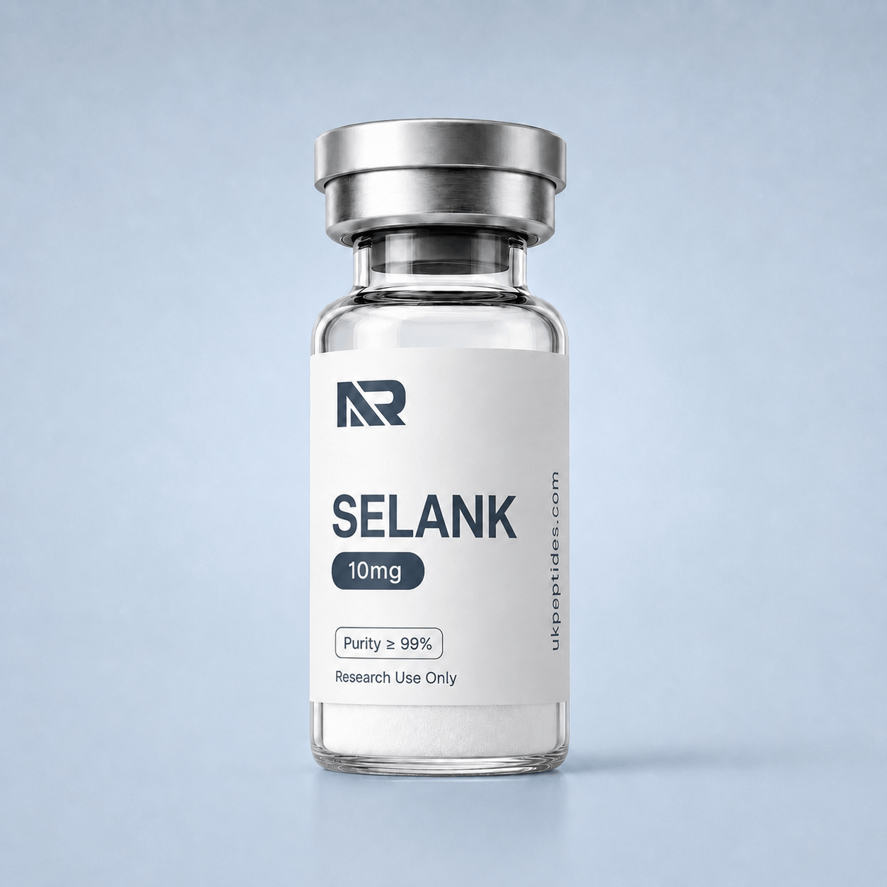 Selank research peptide vial — 99.5%+ HPLC-verified purity