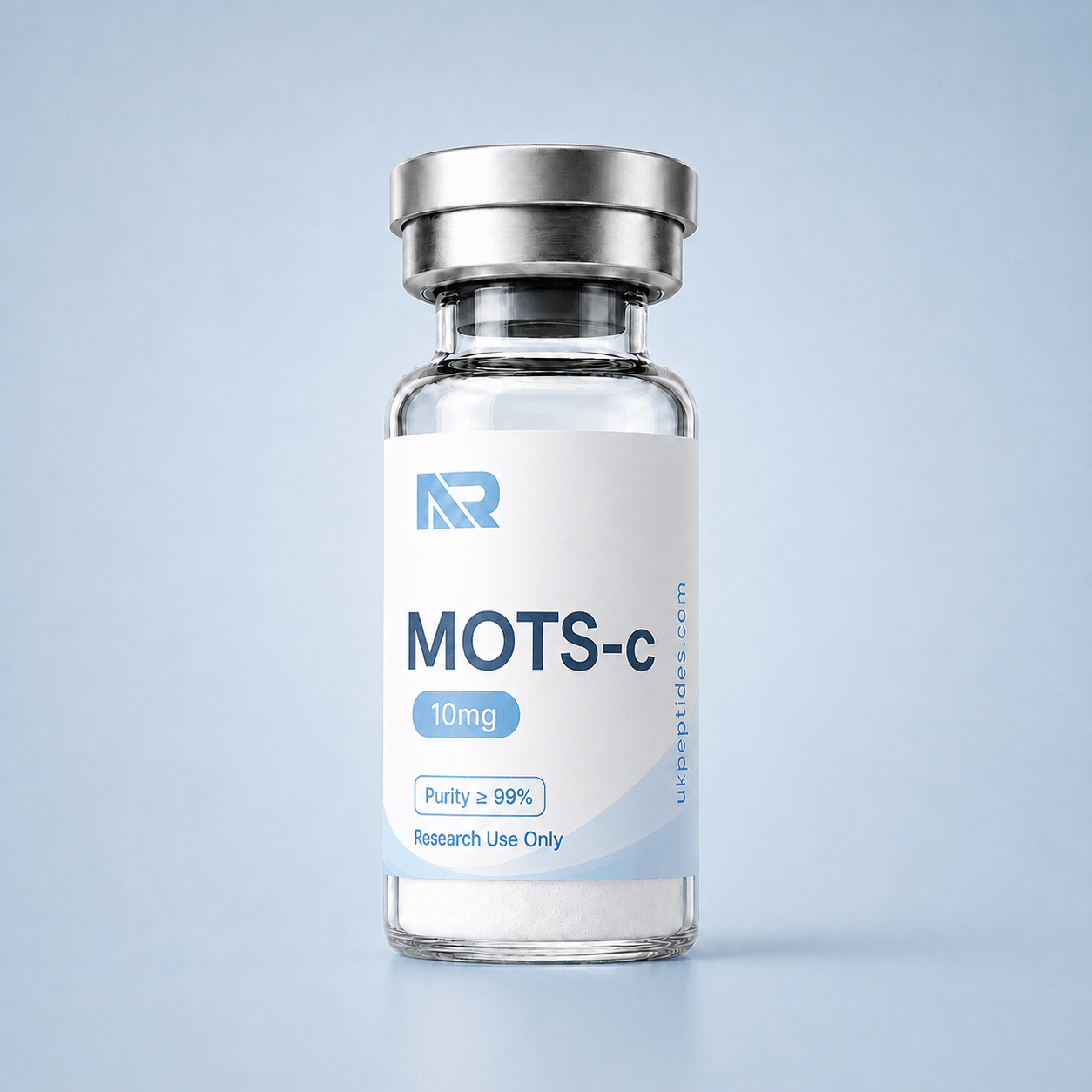 MOTS-c research peptide vial — 99.5%+ HPLC-verified purity